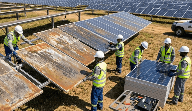Troca de módulos fotovoltaicos